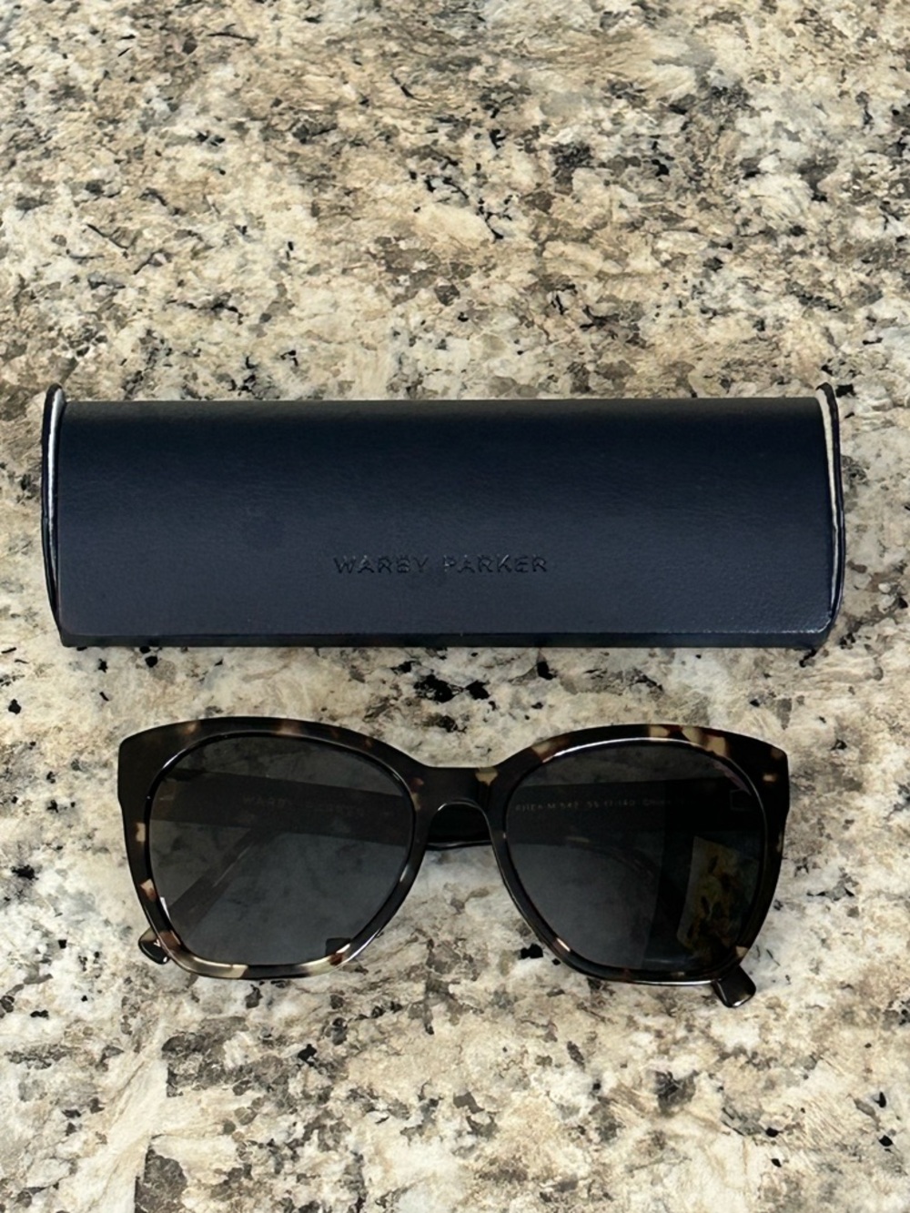 Warby Parker RheaTortoise Full Rim Sunglasses Rectangular Cat Eye w Hard Case - Picture 8 of 16